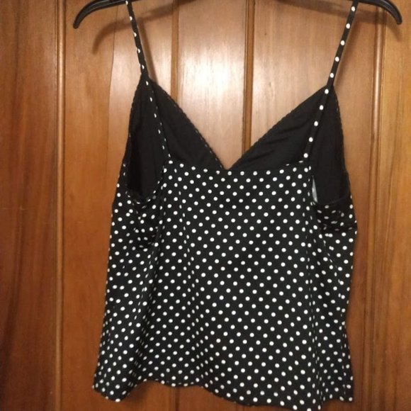 Y2K Hot kiss black and white polka dot top sz XL - Picture 4 of 4
